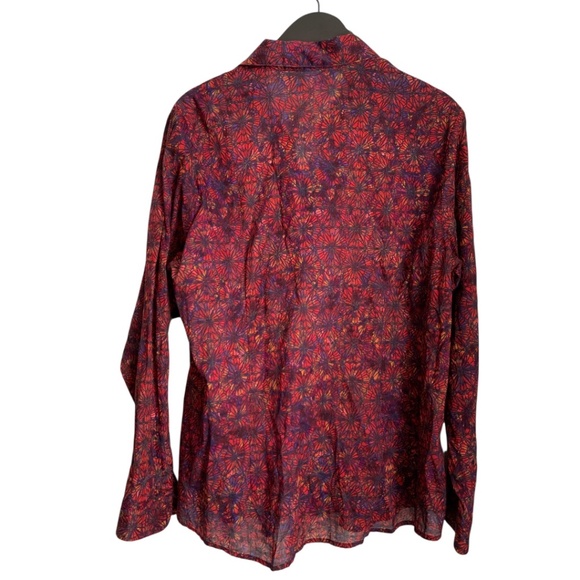 Coldwater Creek Women's Button Down Blouse Sz 1x/18 Red Purple Fall Transition - Picture 5 of 6